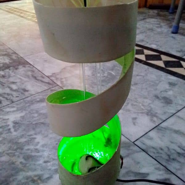 Mini water fall with green light 3