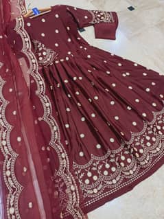 Border Ring Polka Embroidery Maxi with Two Border Embroidery DupattaBo