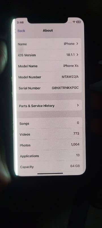 iPhone xs 64. .  10/9. face ID and q to no okay 7