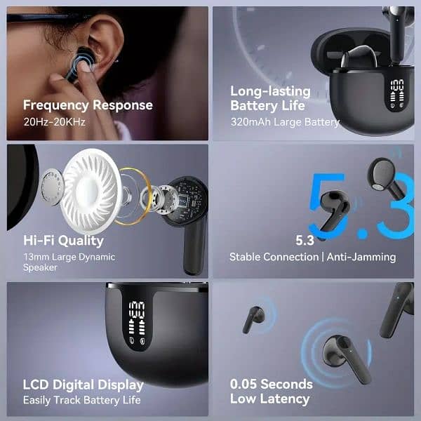 Original TWS S61 Earbuds with Hi-Fi Bass, Bluetooth Version 5.2 1