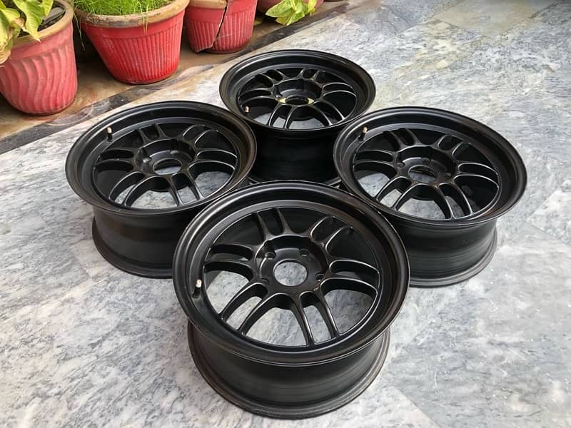 ENKEI RPF1 15 inch 5 nut 114 pcd rims 1