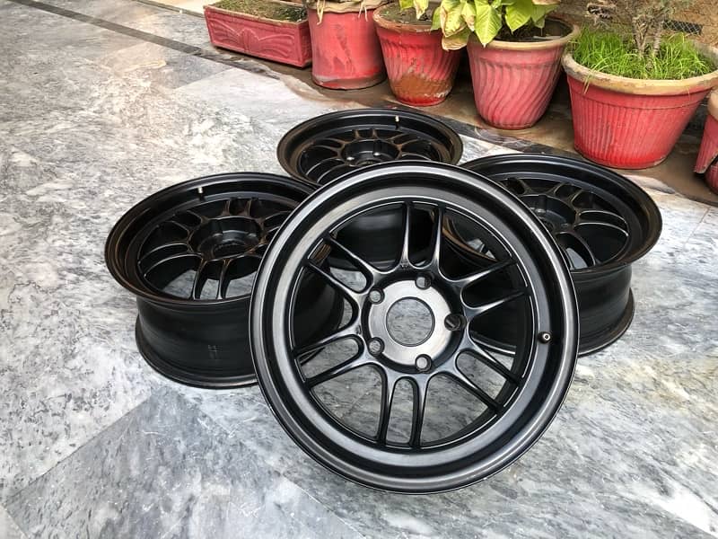 ENKEI RPF1 15 inch 5 nut 114 pcd rims 2