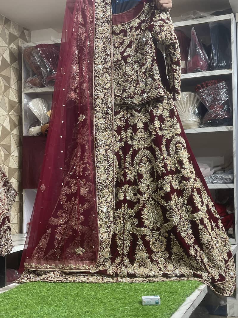 New Full Bridal Lehenga Ready with 2 dupatta sets 1