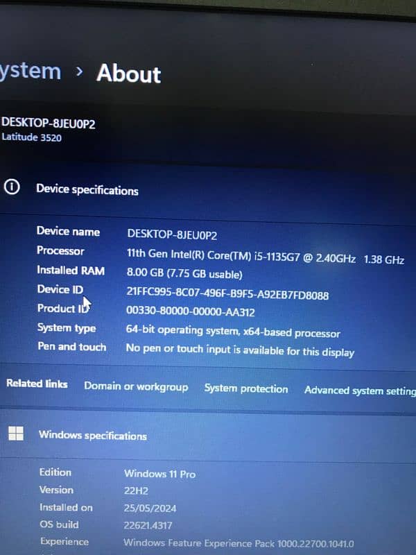 i5 11th Generation, DELL Latitude 3520, 8GB/256GB 4