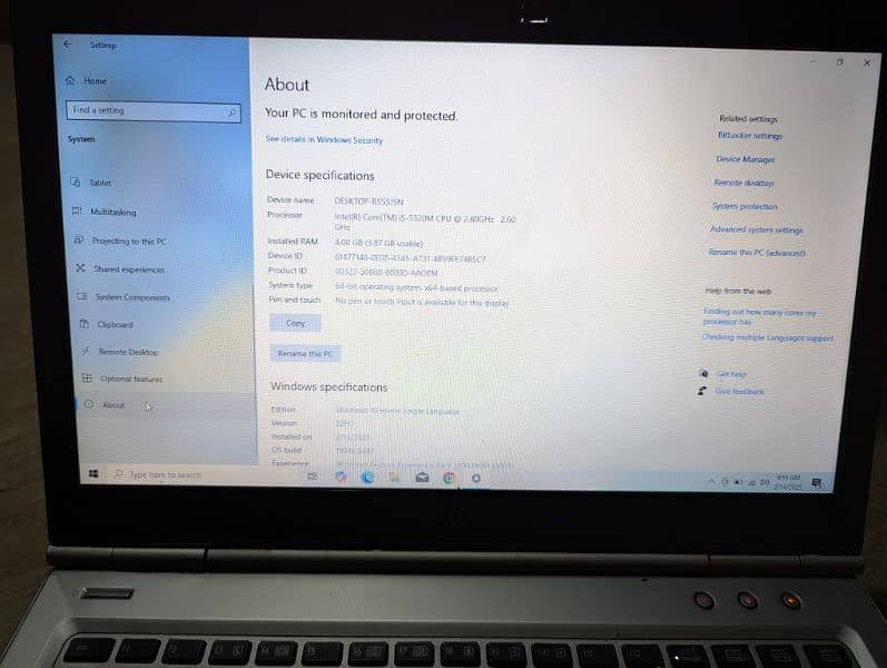 HP ELITE BOOK CORE I5 3rd Gen 4