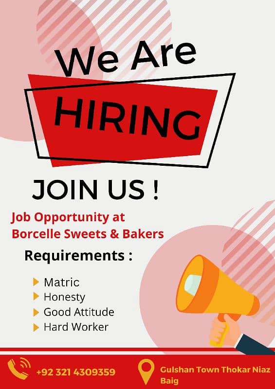 Job Opportunity at Borcelle Sweets & Bakers 0