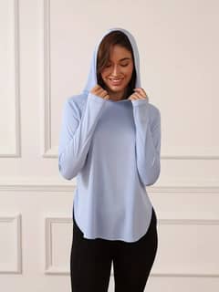 Women'S Sun Protection Hoodie - 100% Polyester Knit Fabric, UV Protect