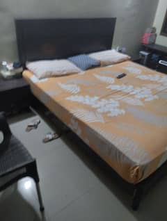 double bed with side tables in very good condition 03002479832 Anwer