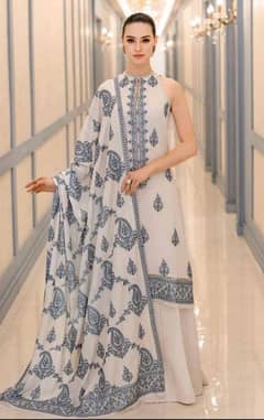 3pcs women's unstitched embroidered suit || Free Delivery