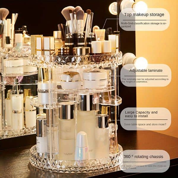 360-Degree Rotating Makeup Organizer free delivery cash on delivery 3