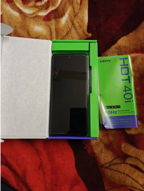 infinix hot 40i 9 months warranty complete box 1