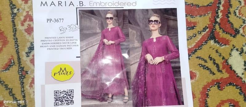 Maria B Pure Lawn Embroidered Summer Arrival 3 Pc Unstitched Suit 3