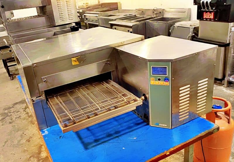 JK Zeus Conveyor belt pizza oven 18" Korean, dough mixer cheese crushe 0