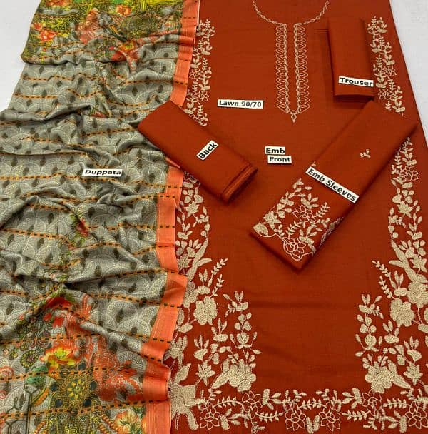 full embroidery 3 piece suit 4