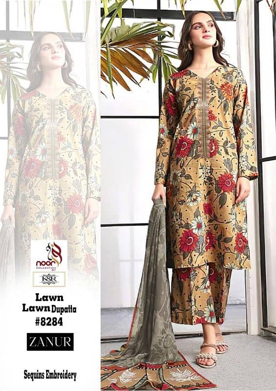 Digital printed lawn collection 2025 7