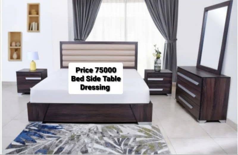 Bed set - king size bed- double Bed- solid Bed- wooden Bed set 18