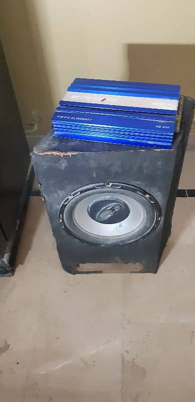 12 Inch woofer with box & 5 channel amp 1