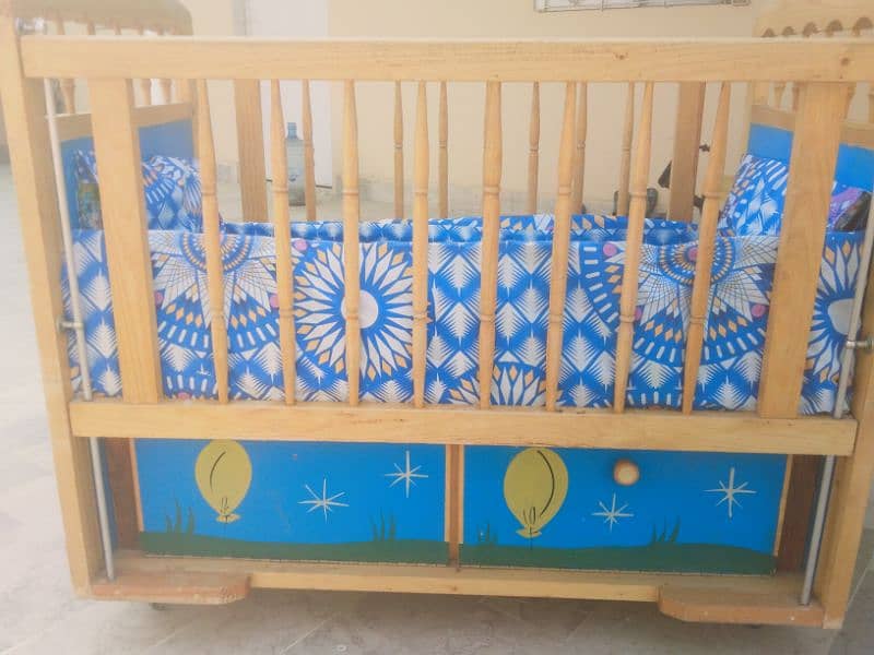 wooden baby cot 2