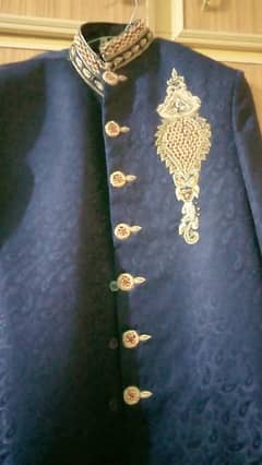 navy blue sharwani