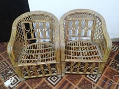 2 cane wood chair in great condition with cushions