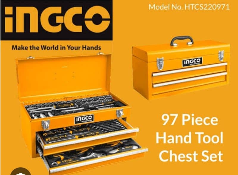 Ingco 97 Piece Hand Tool Chest Set 0