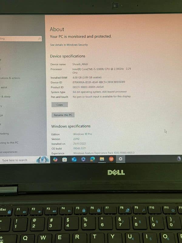 Dell laptop core i5 5th generation 4