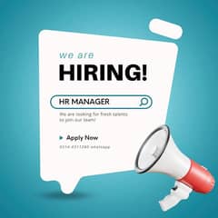 HR Manager Job for Male/Female's