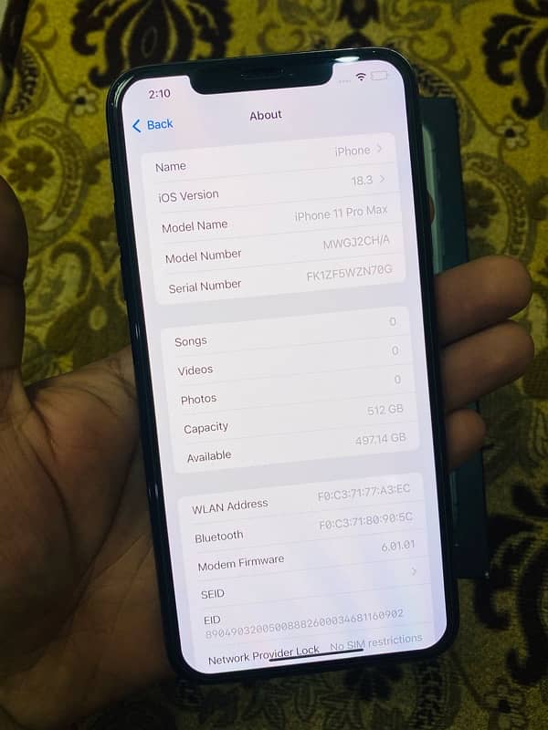 iPhone 11 Pro Max 512gb pta approved complete box 7