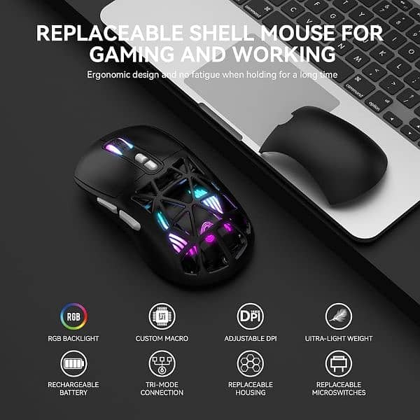 M7 Wired / Bluetooth / 2.4G Wireless Mouse RGB Light Gaming Office Hom 7