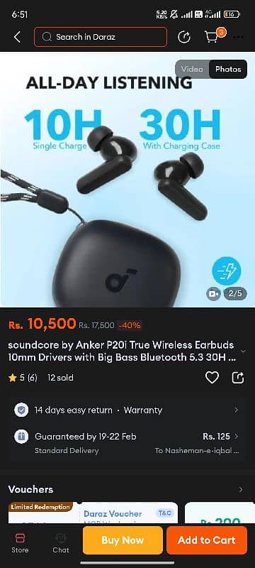 Anker Soundcore P20i Blue Color Earbud 10