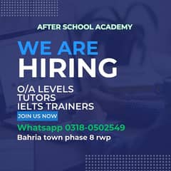 O/A LEVELS IELTS TEACHERS REQUIRED