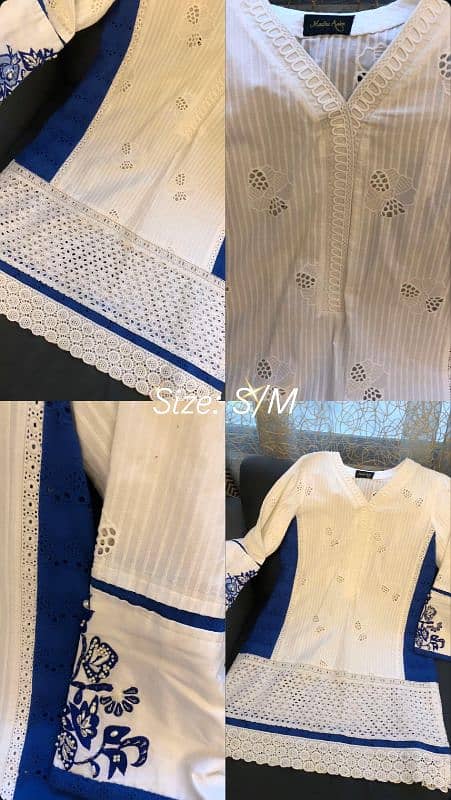 CHIKANKARI shirt with pearl work 1