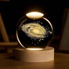 3D Crystal Ball Lamp in Space Designs