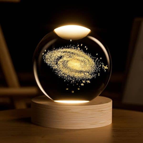 3D Crystal Ball Lamp in Space Designs 0