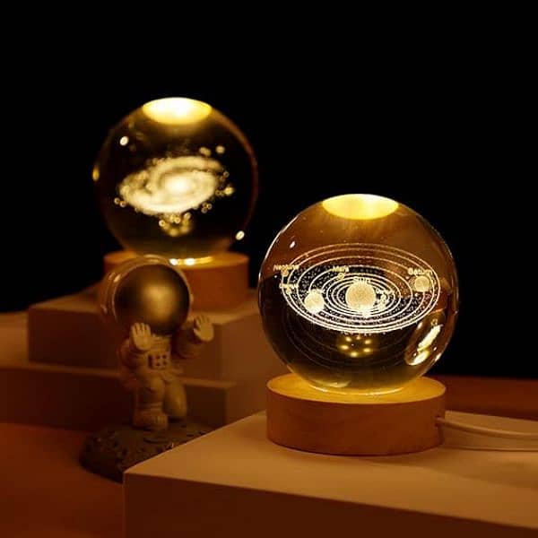 3D Crystal Ball Lamp in Space Designs 1