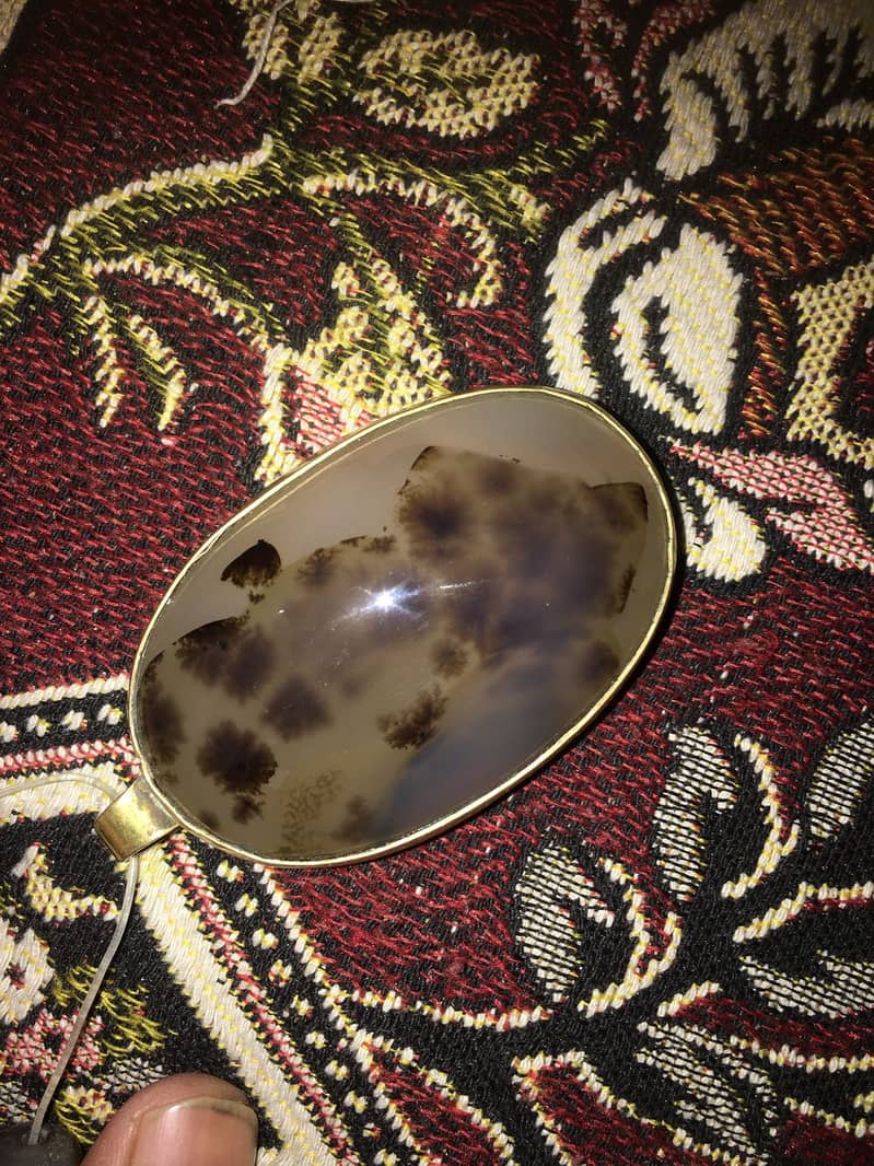 Big Size Shajri Aqeeq(Moss Agate) Stone Locket 2