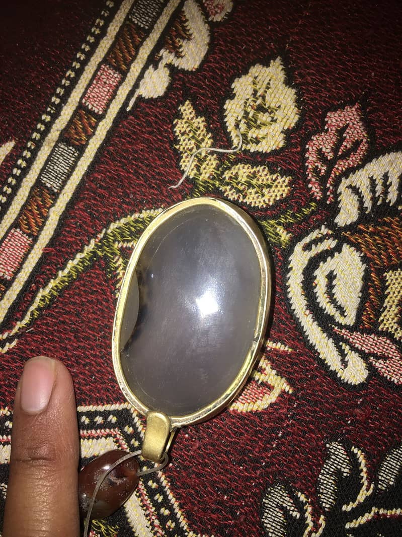 Big Size Shajri Aqeeq(Moss Agate) Stone Locket 4