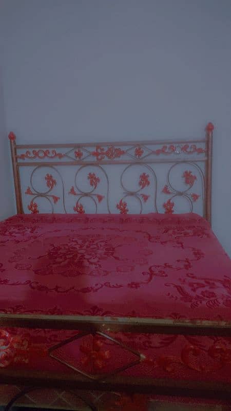 Iron king Bed with mattress and five seater sofa set 0