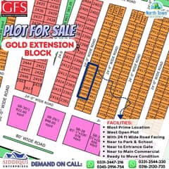 PLOT SALE IN NORTH TOWN RESIDENCY PHASE 1 GOLD BLOCK ON INSTALLMENT