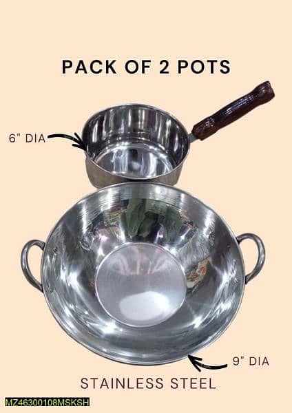 Stainless steel Pan and pot set, WhatsApp (03145156658) 1