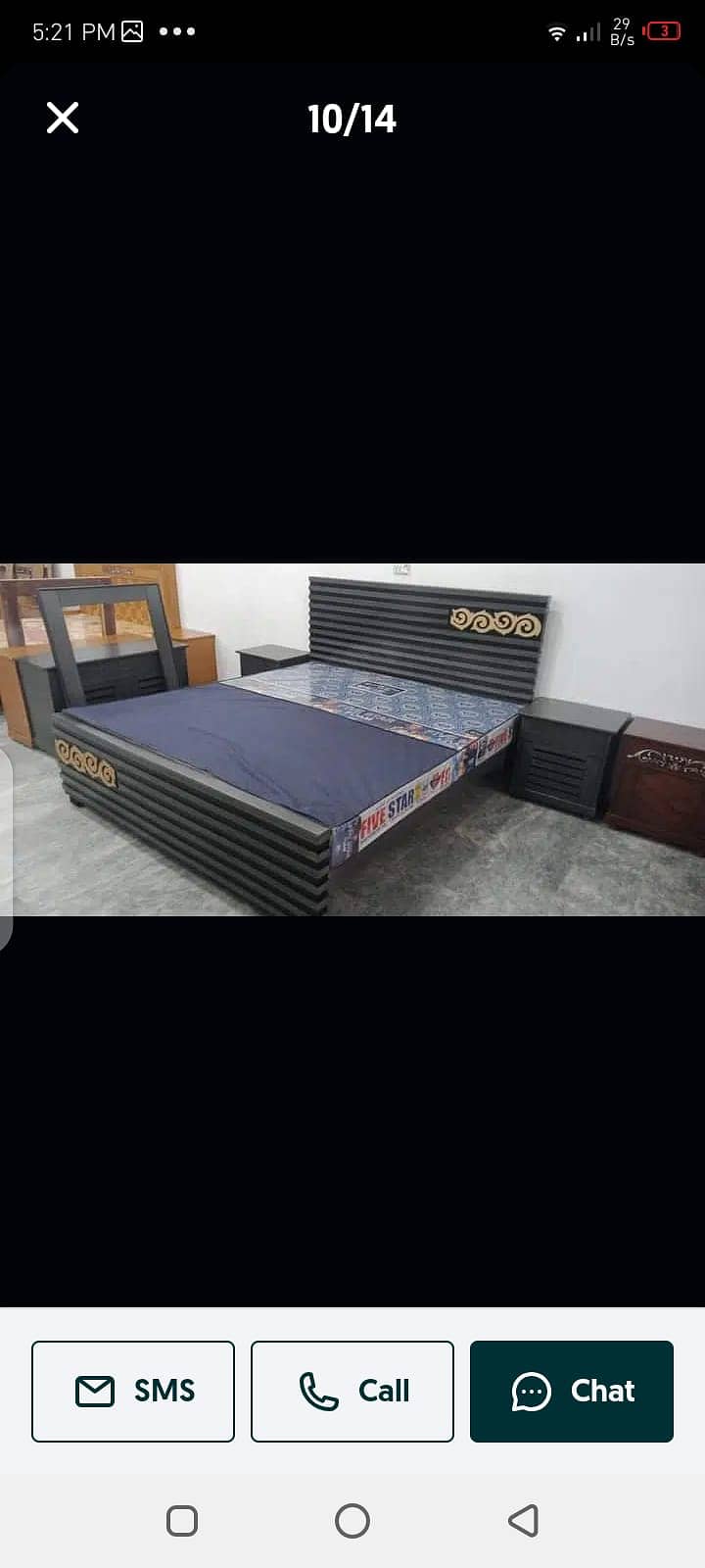 Double bed/King size bed/Dressing table/Bed set/Wooden bed/Furniture 9