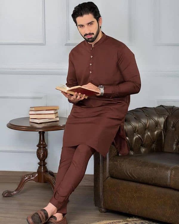 Man's Wash and wear Plain suit-1 Pc masterpiece Eid new look 0