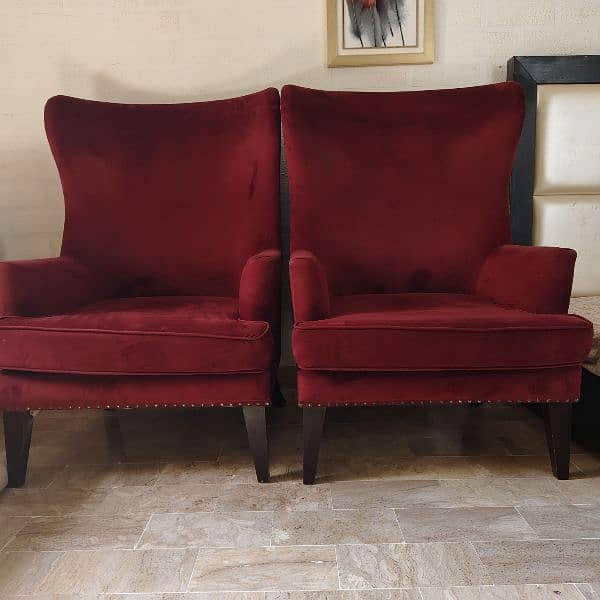 Elegant Red Velvet Sofa seats 0