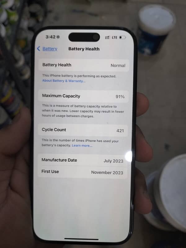 iphone 15 pro ( blue titanium ) pta approved 6