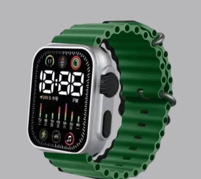 Unisex Water Proof  Digital Display Watch- 1pc square case 0