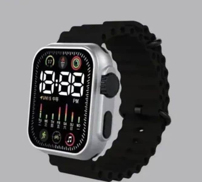 Unisex Water Proof  Digital Display Watch- 1pc square case 1