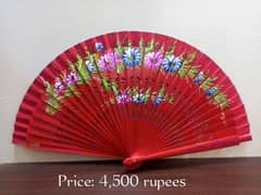 Wooden Hand-painted fan - Chinese - Japanese - Spanish Folding Handfan