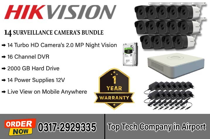 2MP 14 CCTV Cameras Bundle Brand HIKVision 0