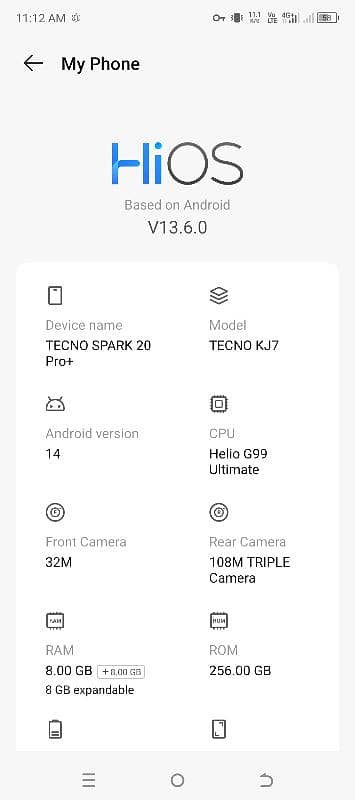 Tecno 20 pro plus 8+8/256GB Black Grey colour 3