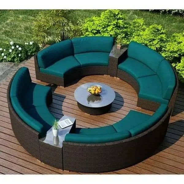 GARDEN OUTDOOR FURNITURE RATTAN SOFA SET UPVC CHAIRS TABLE UMBRELLA 19